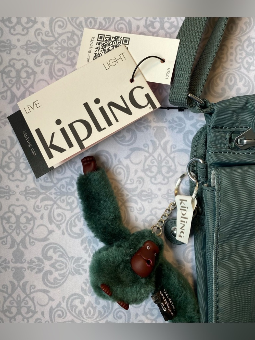 NWT Kipling Compact Crossbody Bag with Adjustable Strap & Plush Monkey Keychain - Picture 11 of 16